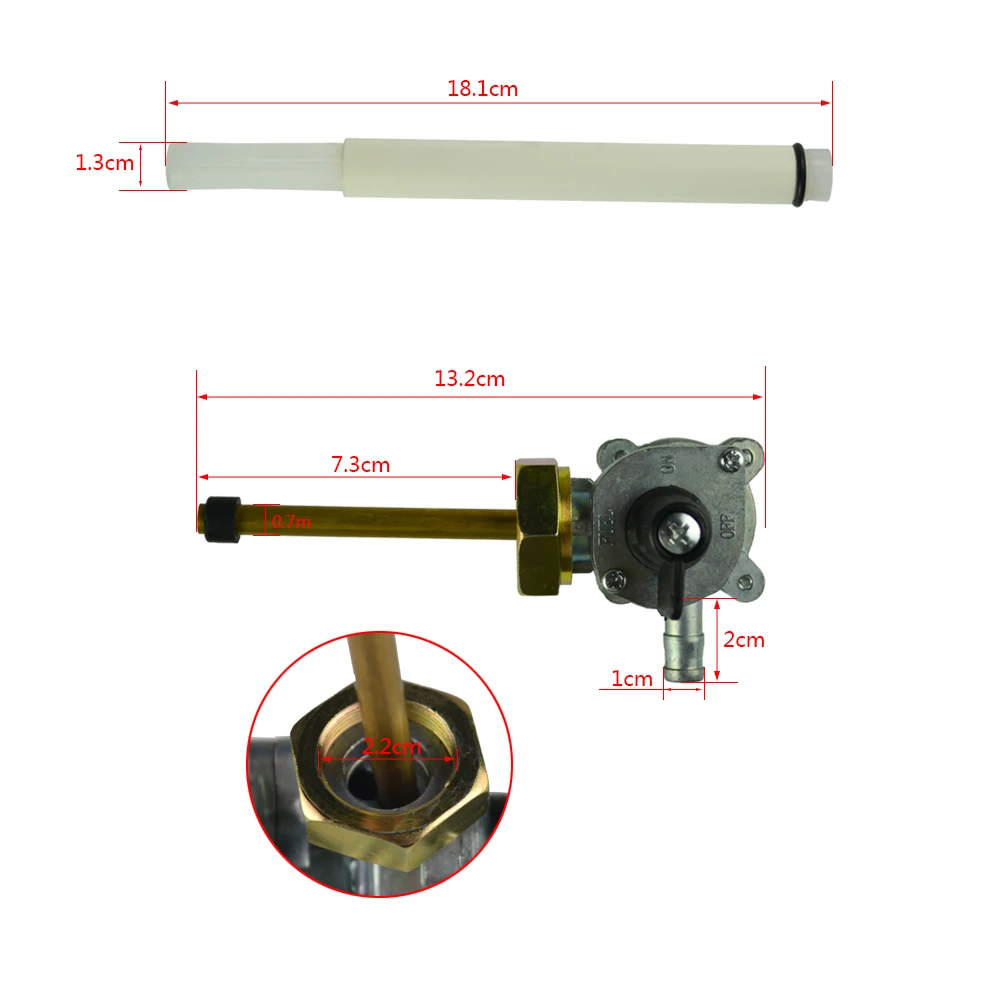Новый мотоциклетный петкок топливный петух переключатель клапана в сборе для