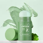 Очищающая маска для лица с зеленым чаем, Очищающая маска для лица с контролем жирности, против акне, баклажанов, твердые маски, уход за кожей, уменьшение угрей TSLM1