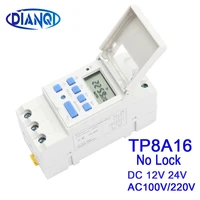 electronic weekly 7 days programmable digital timer switch relay control 220v 230v 6a 10a 16a din rail tp8a16 no lock