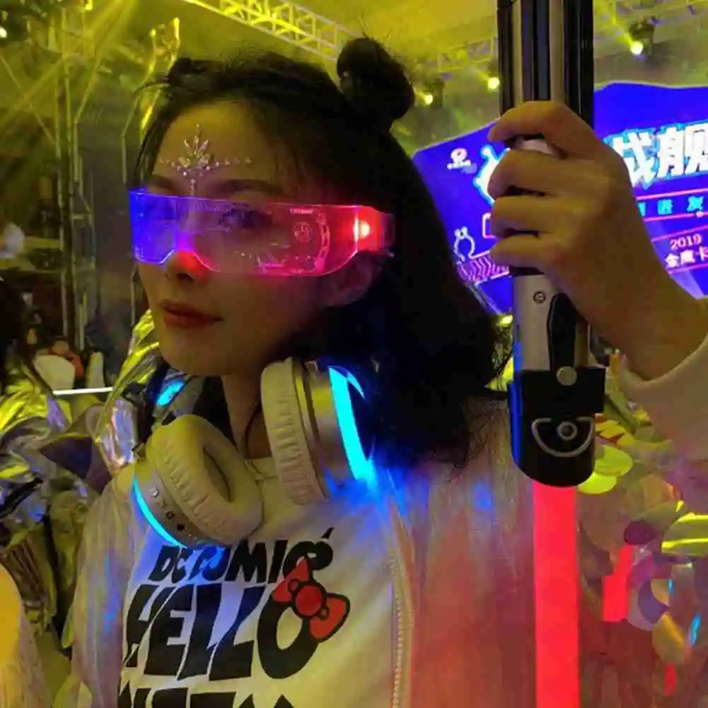 Colorful EL Luminous Glasses Led Light Up Visor Eyeglasses for Bar KTV Christmas Birthday Party New Year Decorations |