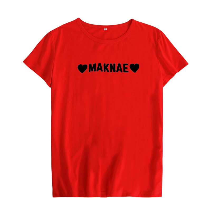 2018 Новая Мода Сердце Maknae Футболка с принтом Харадзюку хипстерская женская