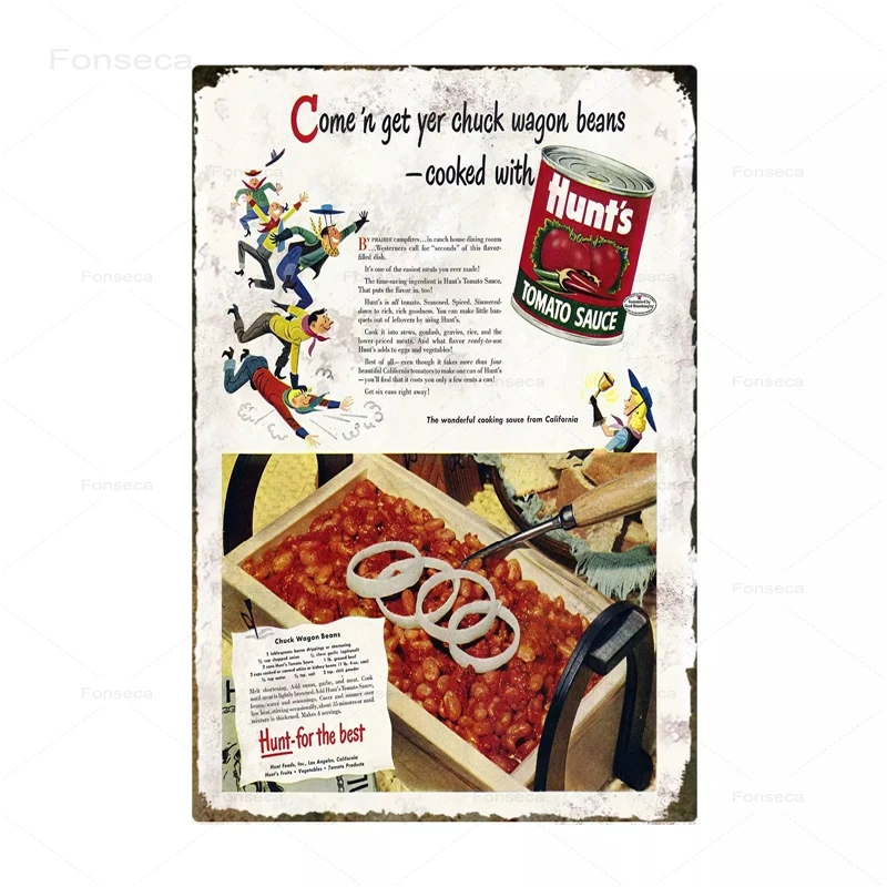 Оловянные знаки шеф-повара из мультфильма фаст-фуд винтажные металлические