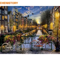 chenistory modern city night diy painting by numbers kit acrylic paint by numbers wall art picture for home decoration 40x50cm
