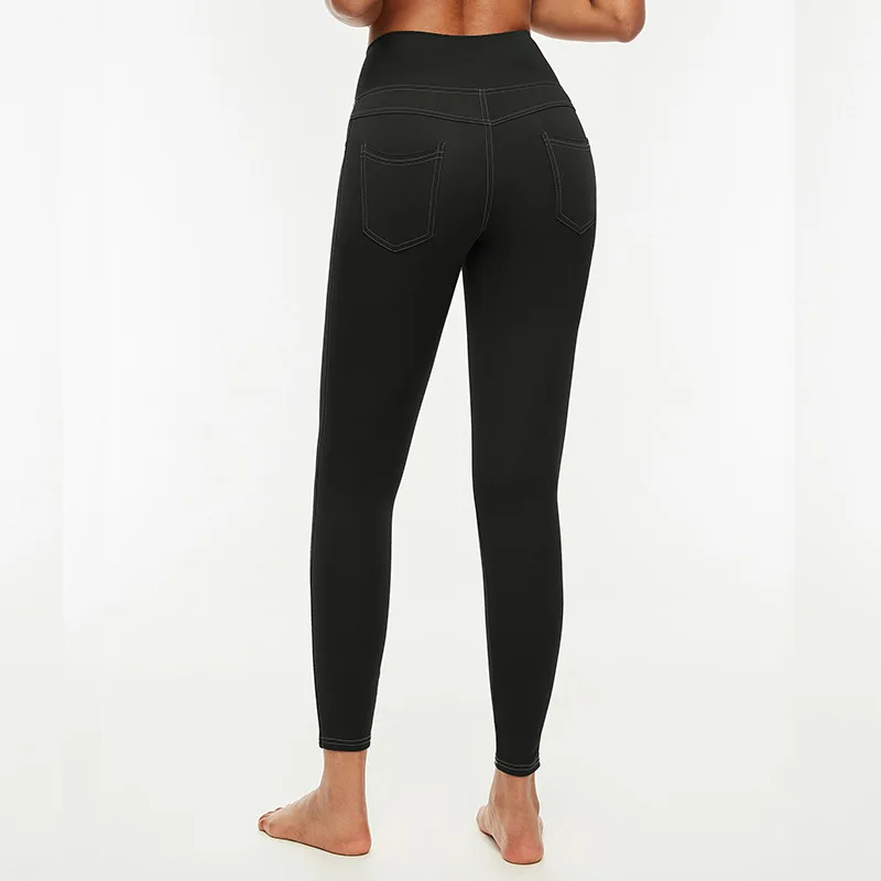 

Peach Yoga Pants Nude Denim Skinny Pants Hip-lifting Sports and Fitness Cropped Pants Gym Clothes Women