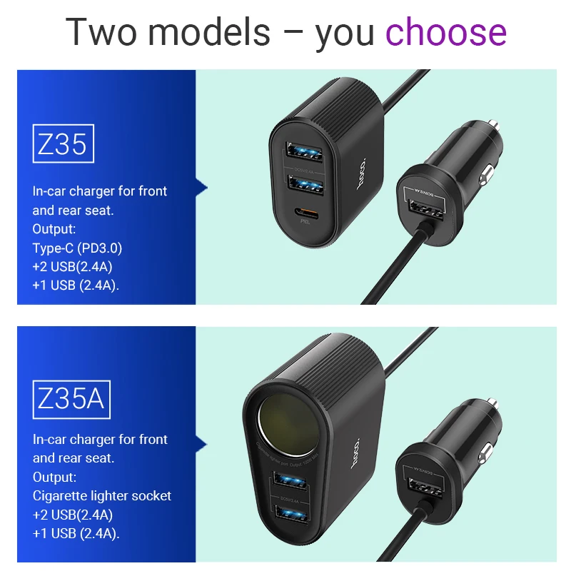 hoco автомобильное зарядное устройство 3 USB Type C PD QC3.0 AFC FCP быстрая зарядка