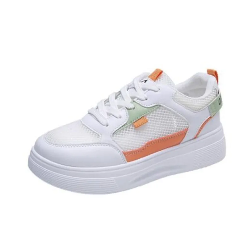 

New women's sneakers fashion mesh laces round toe thick bottom breathable lightweight and comfortable casual shoes for women