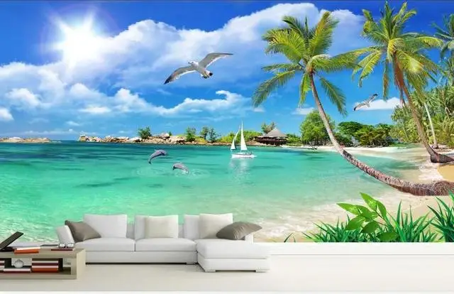 Самоклеящиеся обои на заказ 3D настенная Фреска для пола в Эгейском