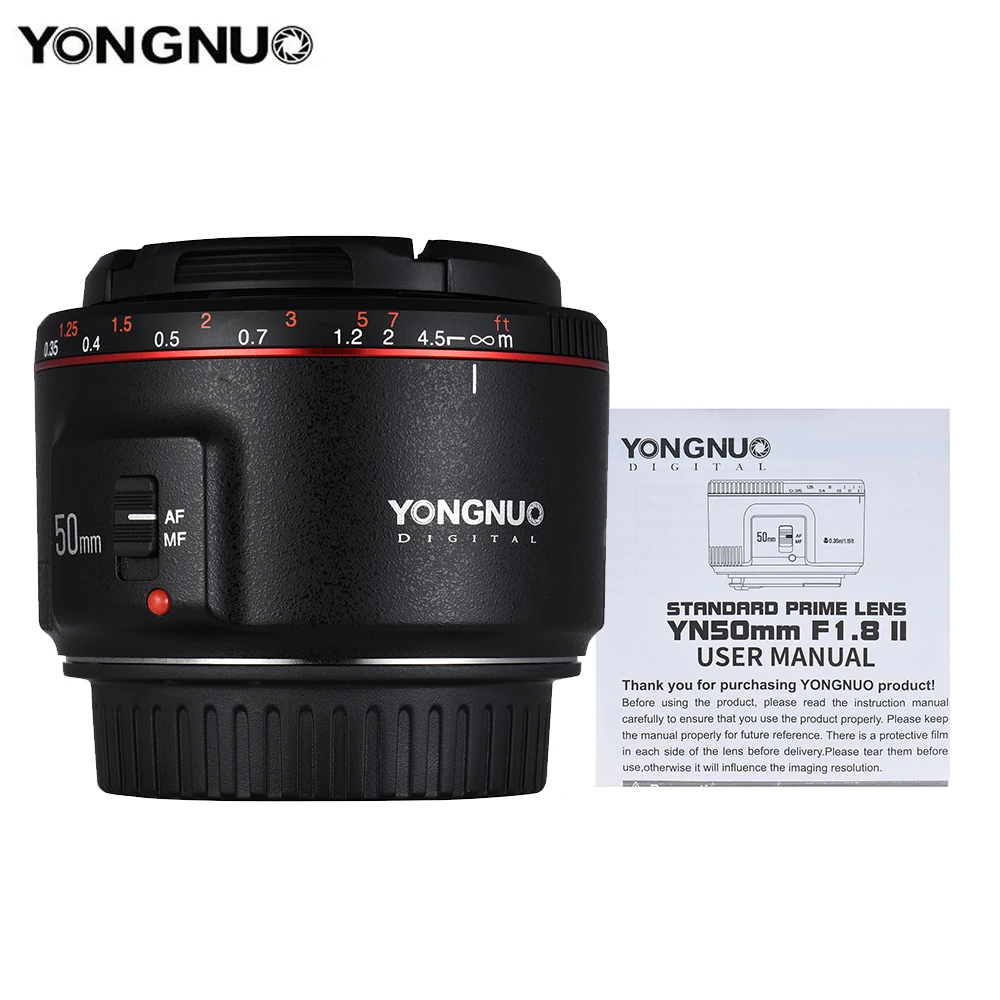 Объектив YONGNUO YN F1.8 II 50 мм линза с широкой диафрагмой автофокусировка эффект бокэ