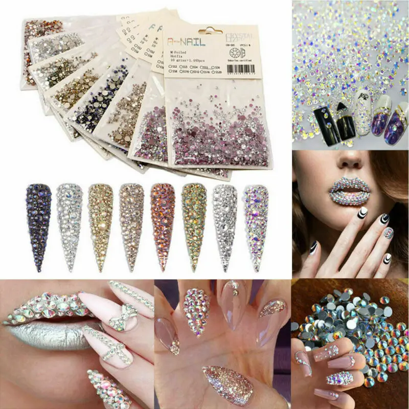 Женские стразы цвета шампанского для дизайна ногтей блестящие бриллиантовые