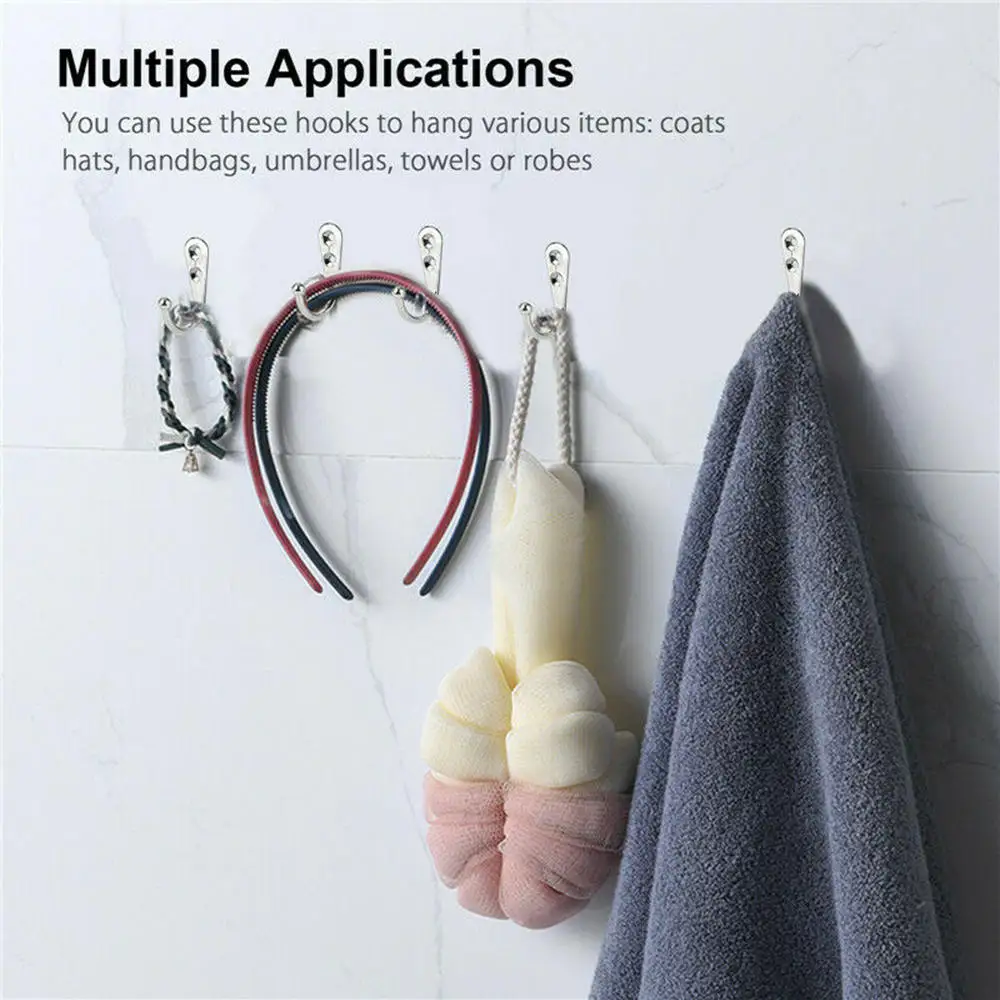 

20 Pcs/Set Wall Mounted Hook Robe Hooks Single Coat Hanger With Screws Useful For Hat Key Towel Hardware Coat Hanger