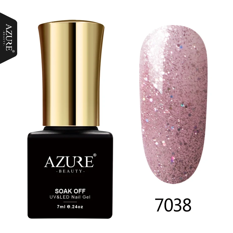 7038 Azure beauty, 7 мл, новинка, 24 цвета, Гель-лак для ногтей, долговечный УФ-Гель-лак, замачиваемый, УФ-дизайн ногтей, украшение для маникюра - Цвет: 7038