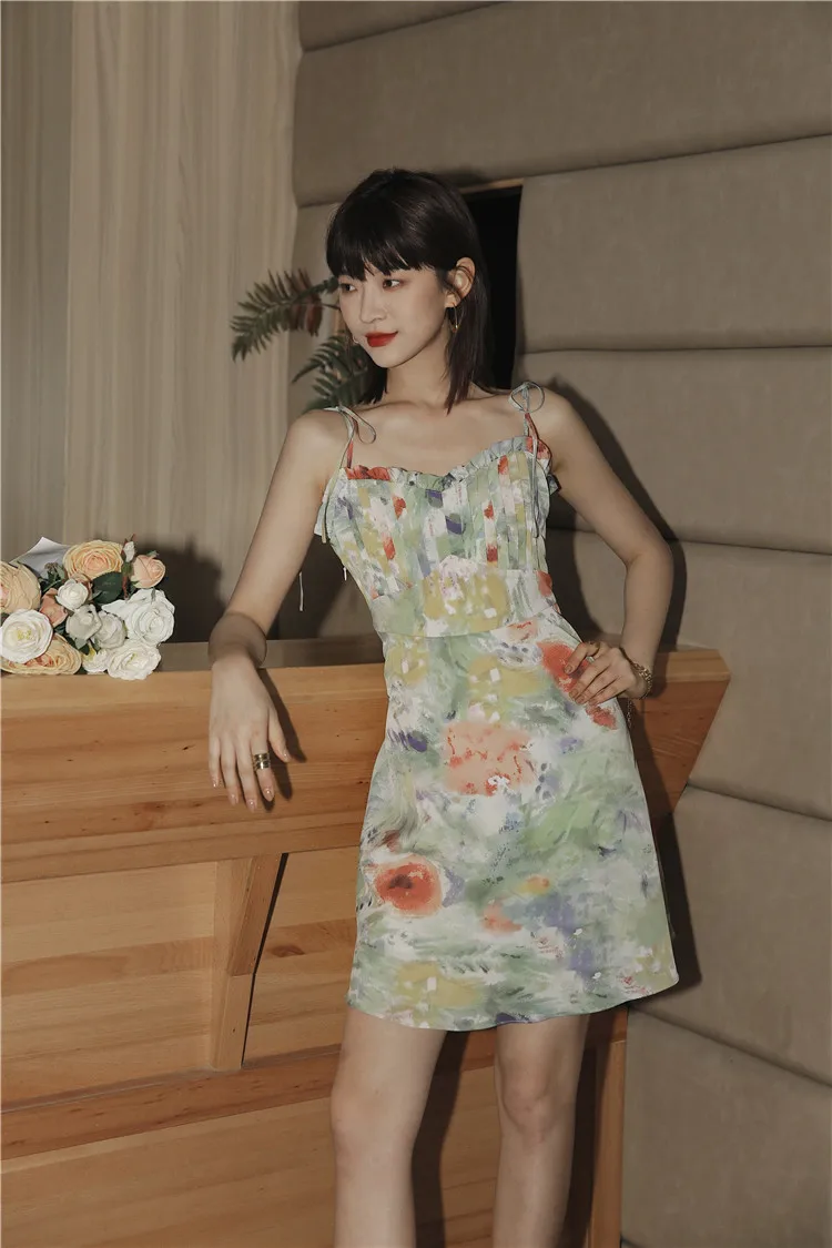 CHEERART летнее платье пастельных тонов с цветочным принтом женский сарафан туника