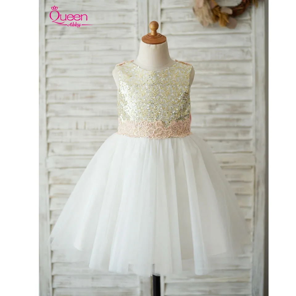 Бальное платье с цветочным узором для девочек блестящее без рукавов блестками и