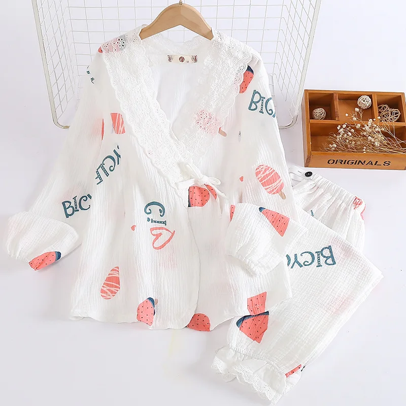 Пижама с принтом для беременных и кормящих матерей летняя тонкая свободная