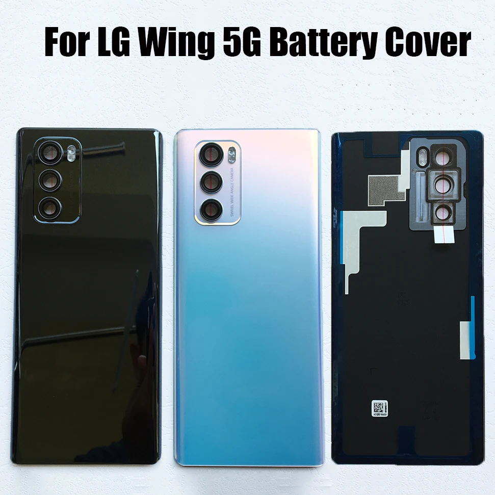 New Original Glass Battery Back Cover Case For LG Wing 5G  LMF100N LM-F100V Rear Housing With Adhesive