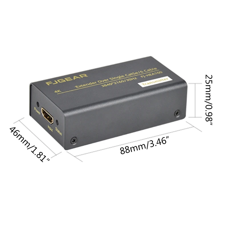 

4K 100m Extender Over Single Cat5e/Cat6 RJ45 Cable HDMI-compatible Extension Cord Converter Transmitter Receiver J0PB