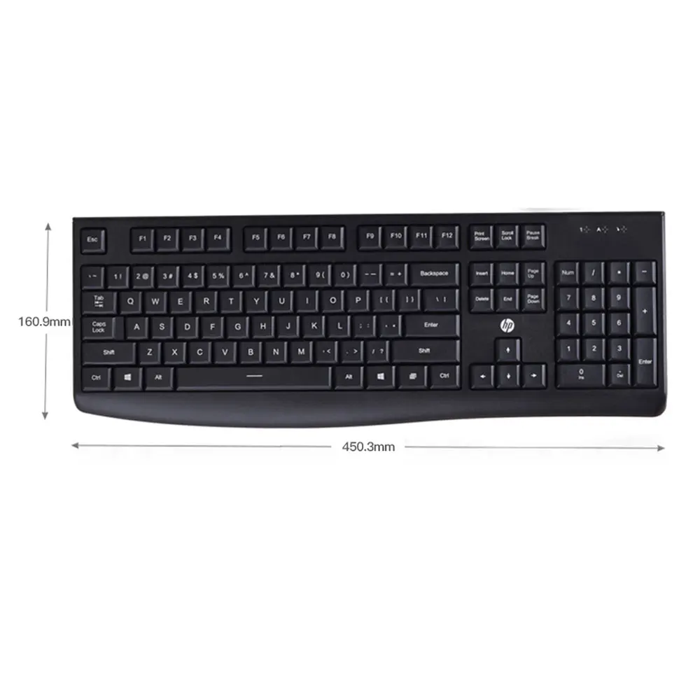 Hp K200 эргономичная клавиатура для компьютера, 104 клавиш, USB Проводная Бесшумная клавиатура для бизнеса, офиса, планшета, ноутбука, комфортное ощущение