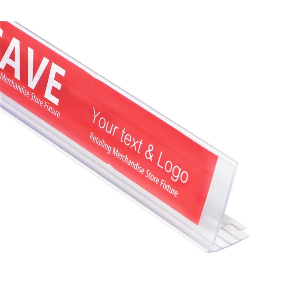 50cm Pop Bottom Clamp Clear Ticket Clip Data Strip Glass Wood Shelf Price Talker Label Holder Sign | Дом и сад
