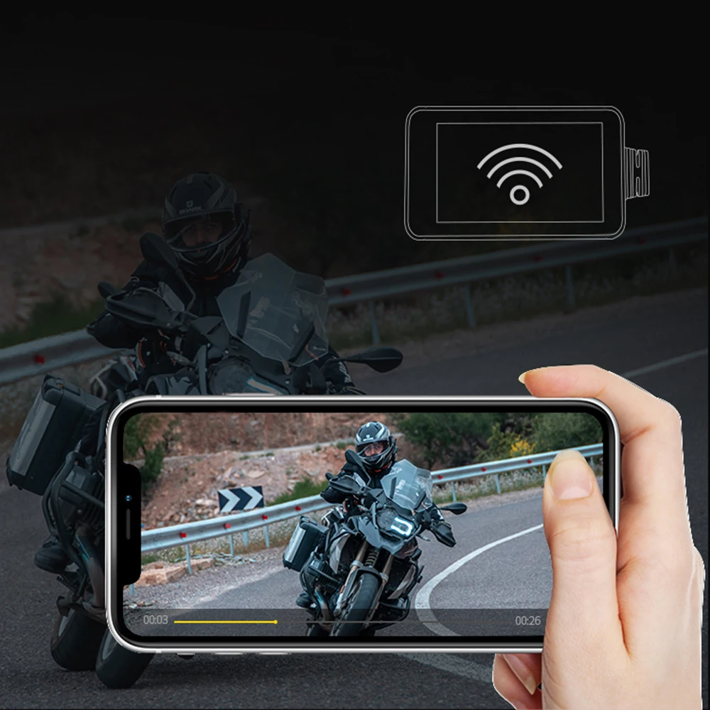 Мотоциклетный видеорегистратор с GPS Wi Fi HD 1080P| |