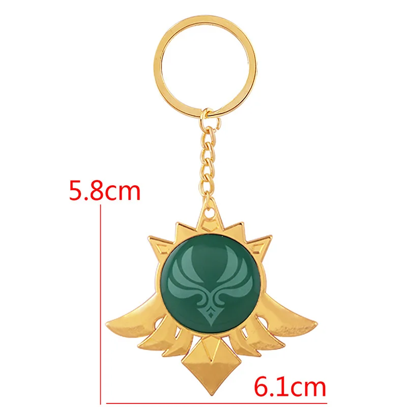 

Game Genshin Impact Cosplay KeyChain Key Ring Prop Eye of God Element Man Woman Keyring Pendant Gifts