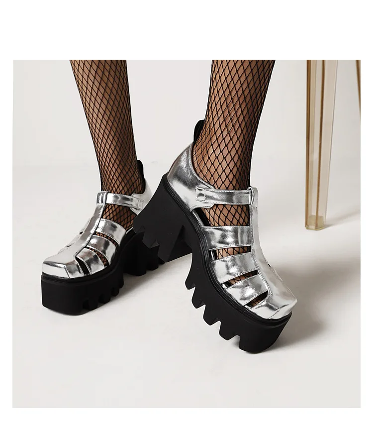 

Туфли-лодочки женские на танкетке, милая Готическая искусственная кожа, туфли-лодочки, Лолита, большие размеры 43