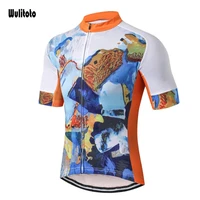 2021 wulitoto outdoor mountain bike sport short sleeve breathable cycling jersey for men