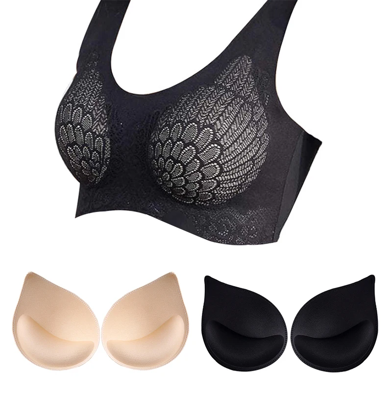 

4Pcs/2Pairs Push Up Breast Enhancer Removeable Sponge Bra Padding Inserts Cups Women Bra Pads for Swimsuit Bikini Padding