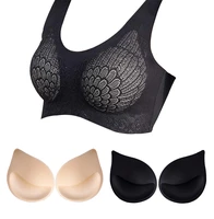 4pcs2pairs push up breast enhancer removeable sponge bra padding inserts cups women bra pads for swimsuit bikini padding