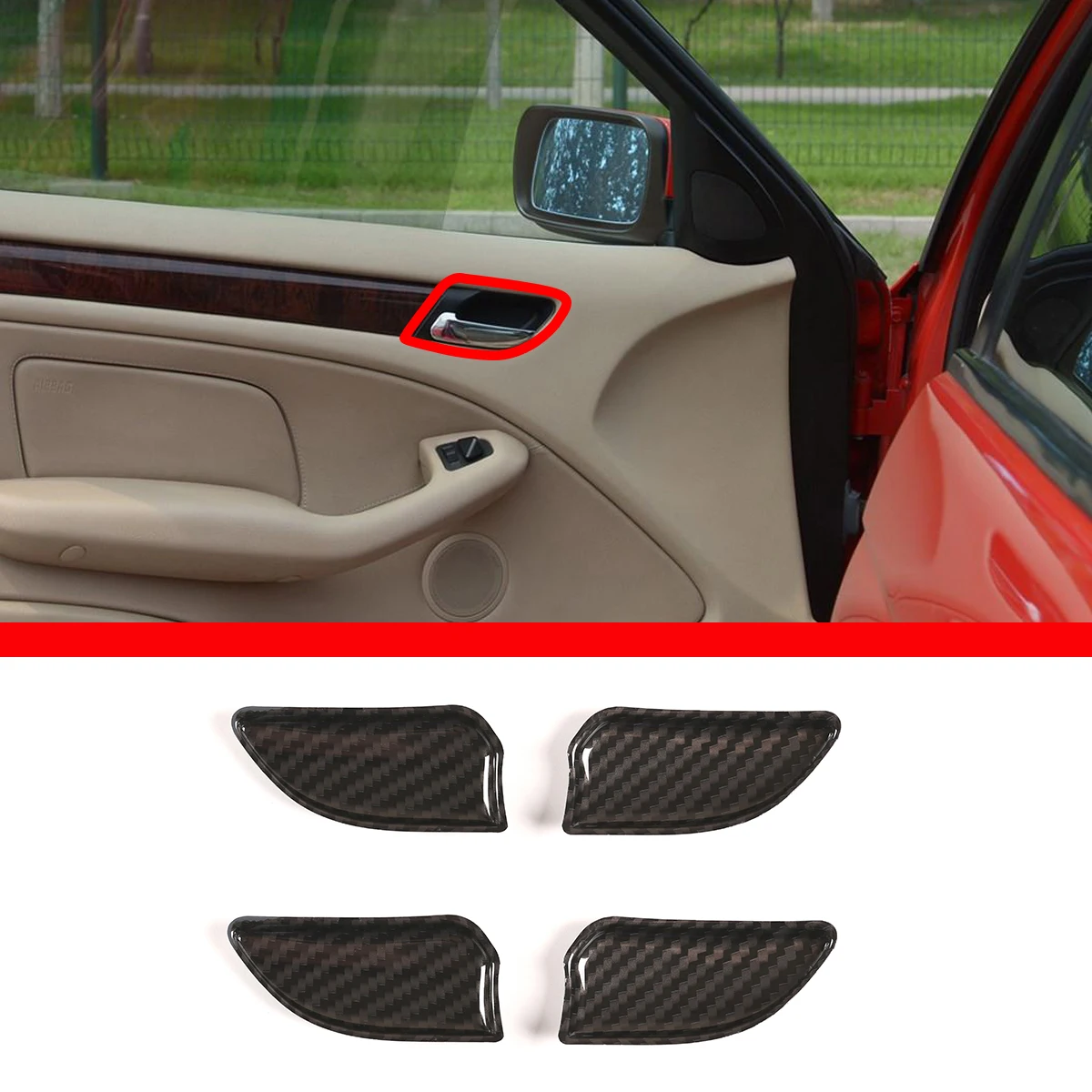 

For 1998-2004 BMW 3 Series E46 ABS car interior door handle bowl cover frame decoration stickers car interior accessories