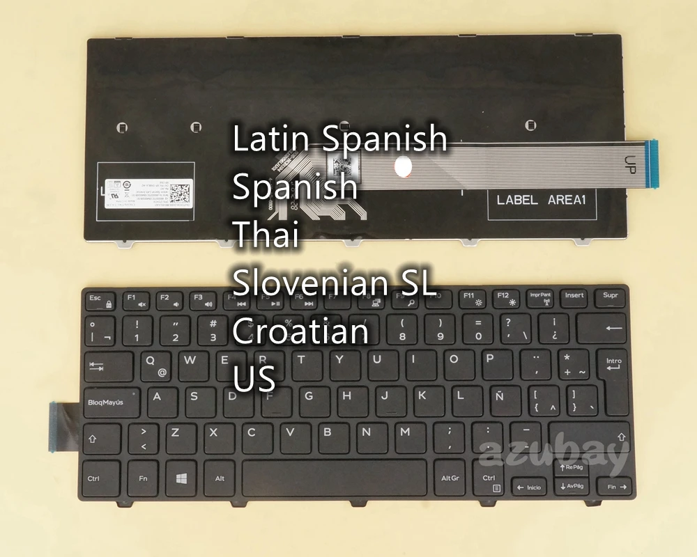 

LA Spanish Thai US Slovenian Keyboard for Dell Inspiron 14-3000 3441 3442 3443 3451 3452 3458 3459 3462 3465 3467 3468 3473 3476