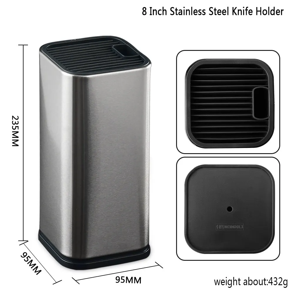 H.8 knife stand XYj 9 шт. набор кухонных ножей инструмент заточка для ножниц 8 ''подставка для ножей шеф-повара нож для нарезки хлеба Santoku нож для очистки овощей инструмент для приготовления пищи - Цвет: H.8 knife stand
