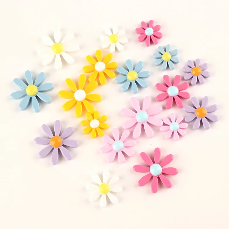 50 шт./лот Маргаритка солнышко цветок DIY Чистая красная смола аксессуары детские