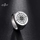 Готическое кольцо LIKGREAT с компасом викингов для мужчин, кольца из нержавеющей стали в стиле панк для самозащиты, Кольцо большого размера в байкерском стиле, мужское ювелирное изделие в стиле бойфренда