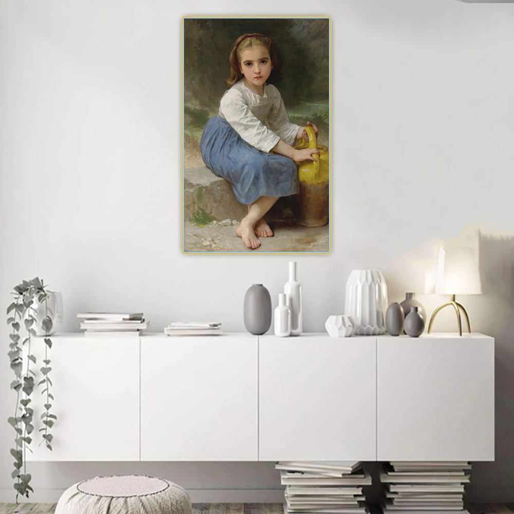 Citon William Adolphe Bouguereau 》 молодая девушка с водяным кувшином картина маслом на холсте