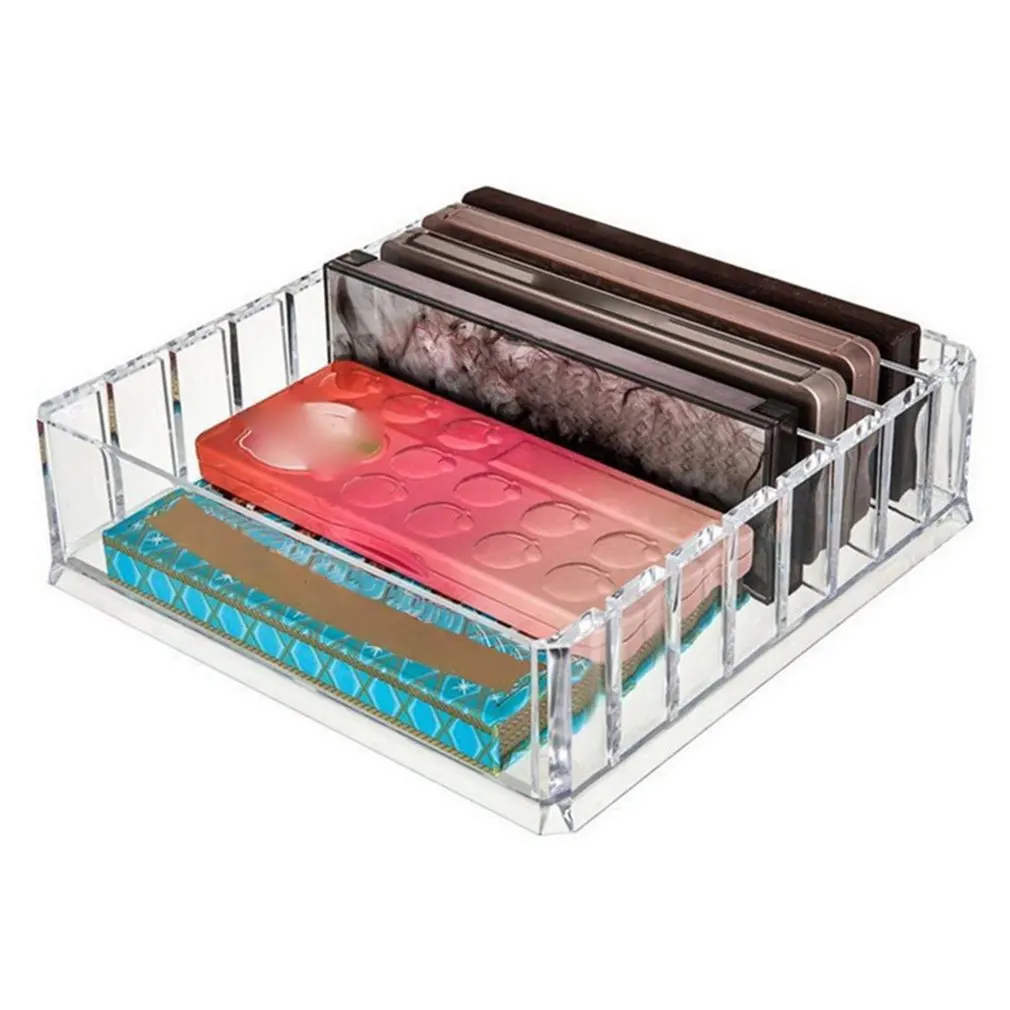 

8 Grid Lattice Clear Acrylic Eyeshadow Storage Box Lipsticks Holder Makeup Brush Organizer Storage Box