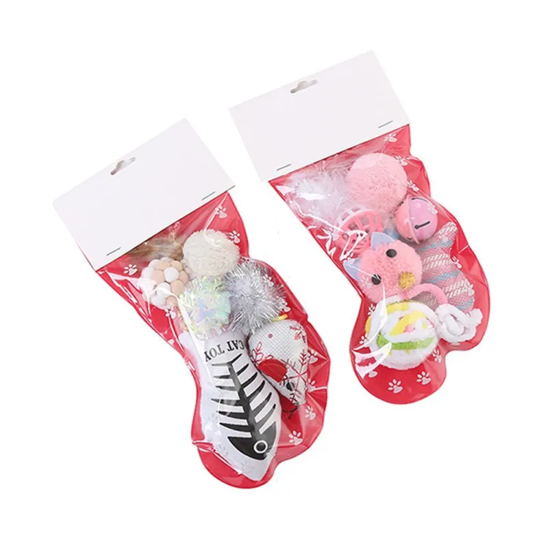 Рождественская игрушка кошка набор комбинация рождественские носки