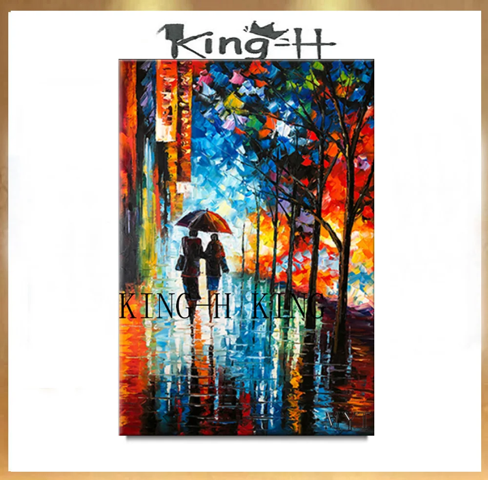 Ручная роспись горы пейзаж нож картина маслом Большая Картина на холсте