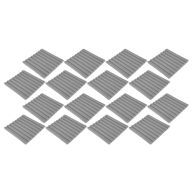 

12 Pcs Acoustic Acoustic Absorption Panels 8 Triple-Cornered Grooves Acoustic Foam Sound Proof Material