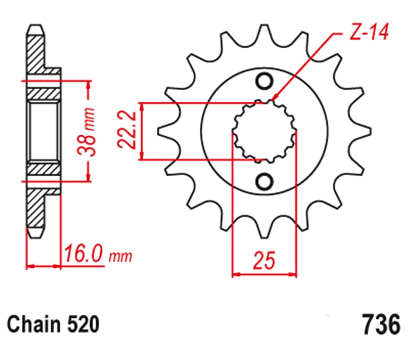 Передняя Звездочка мотоцикла 520 Chain 14T 15T для Ducati 851 888 916 Strada 748 Biposto SP 748R 748S 750 800 900 SS 906