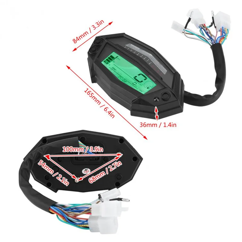 Мотоцикл цифровой спидометр шестерни индикатор Тахометр Счетчик часов белая