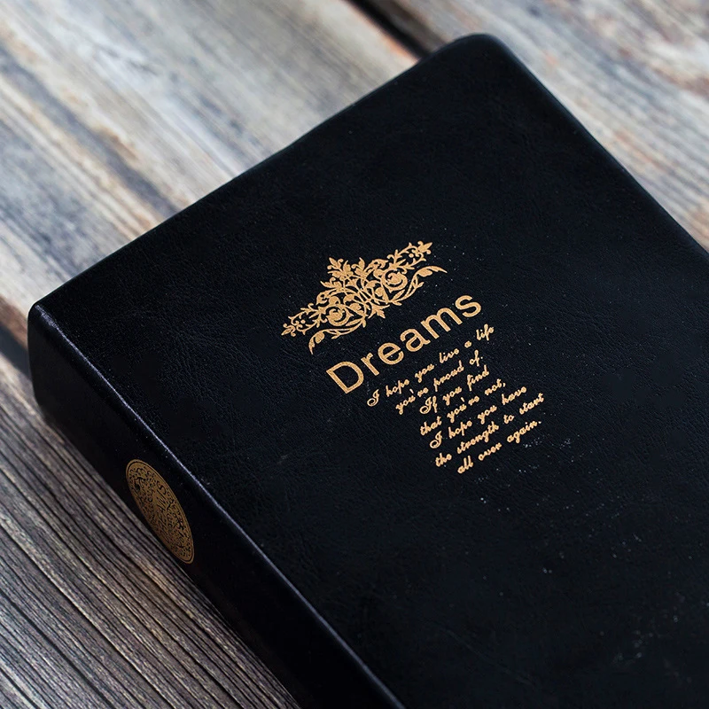 Винтаж утолщаются портативный блокнот черный Библейский Дневник Журнал