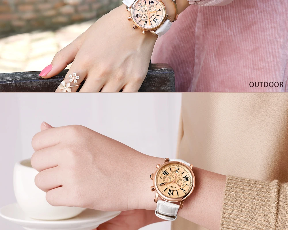 MEGIR Fashion Women Watches Top Brand Luxury Ladies Quartz Watch Chronograph 24 hours Date Clock Relogio Feminino Sport Watch