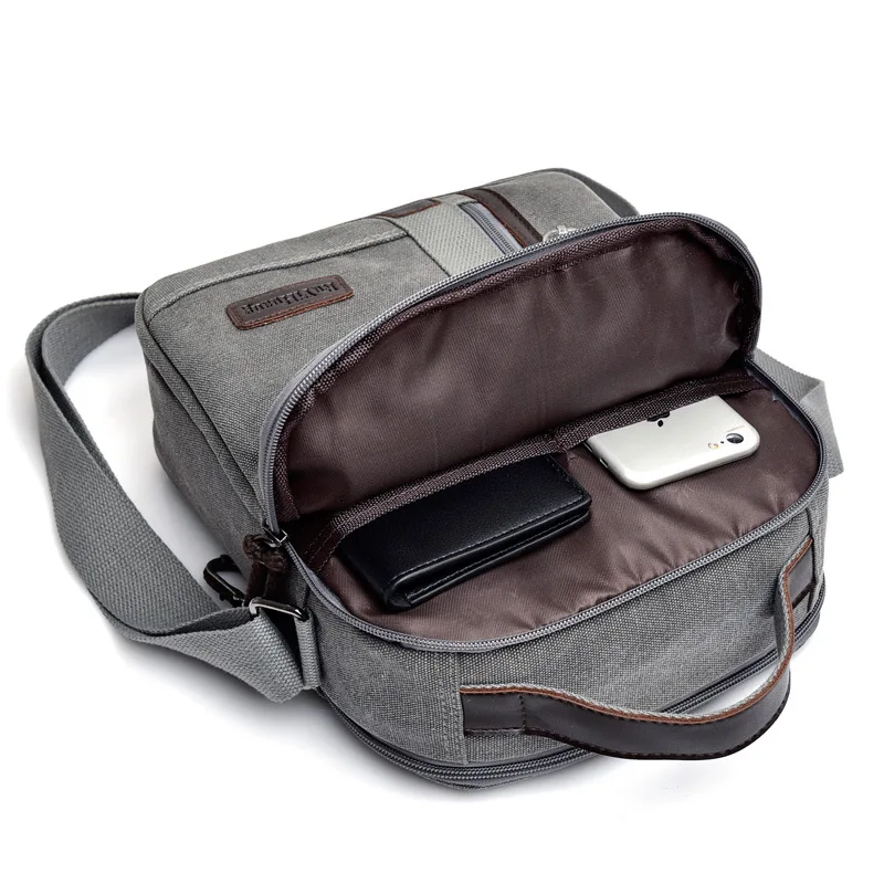 Мужская Холщовая Сумка через плечо Scione Повседневная сумка в стиле ретро с