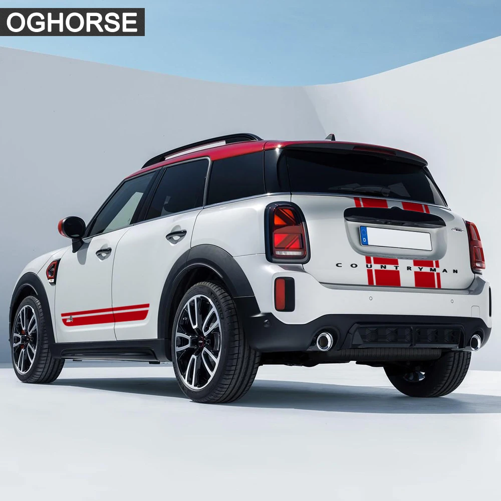 Наклейка на капот автомобиля задний багажник боковые полосы наклейка юбку для MINI