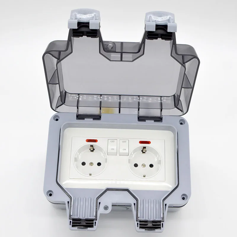 Водонепроницаемая розетка GONGFENG IP66 серая 250В 16А