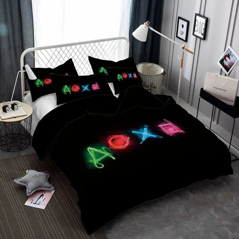 

3D Gamepad Bedding Set PlayStation Gamer Game Printed Duvet Cover for Kids Adults King Size Blue Comforter Sets Home Quilt Cover