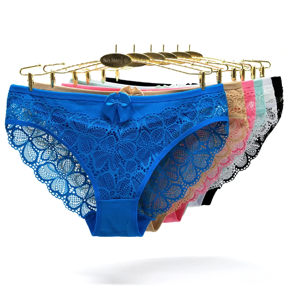 

6 Pcs Panties for Woman Underwear Sexy Lace Breathable Soft Lingerie Femme Briefs Panty Transparent Women's Underpants Female