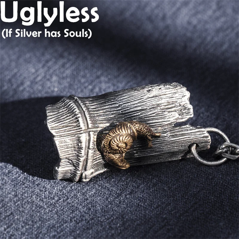 

Uglyless 999 серебро ручной работы дерево лай Бамбук ожерелья для мужчин таинственный Восточный дизайн квадратный кулон Улитка ювелирные издели...