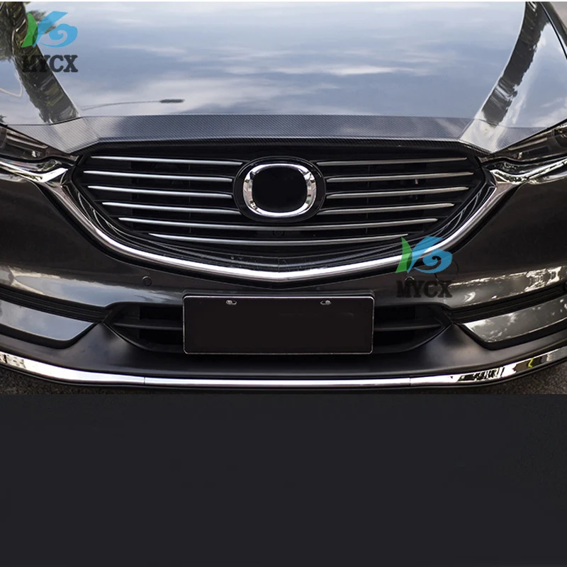 Подходит для Mazda CX8 CX-8 CX 8 хромированная решетка из АБС-пластика решетка капота двигателя наклейка крышка отделка молдинг автомобиля Стайлинг 2 цвета