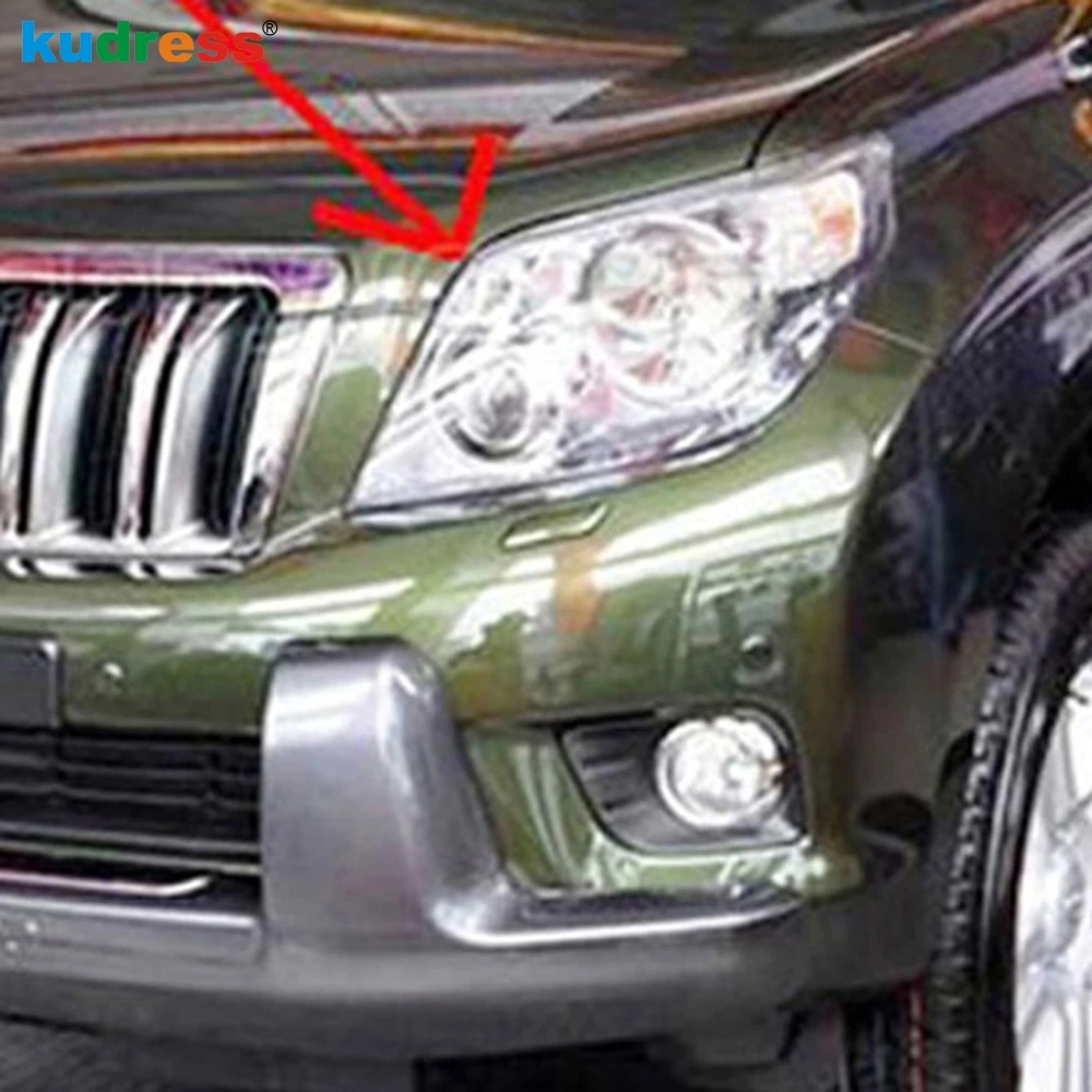 Хромированная крышка автомобильной фары для Toyota Prado J150 2010 2011 2012 ABS передний
